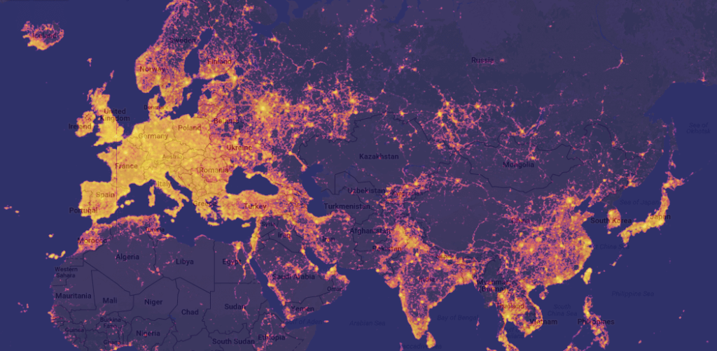 TopPlace heat maps showing the most loved Sightseeing spots worldwide.