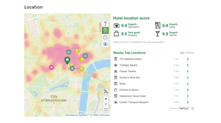 Map and scores hotel Stayforlong