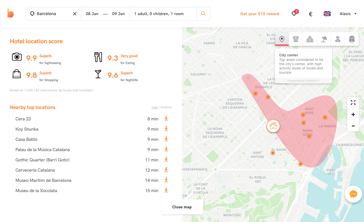 The TopPlace™ Location Page powering location context at Bidroom.