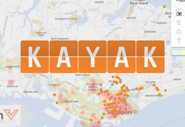 KAYAK heat map by AVUXI